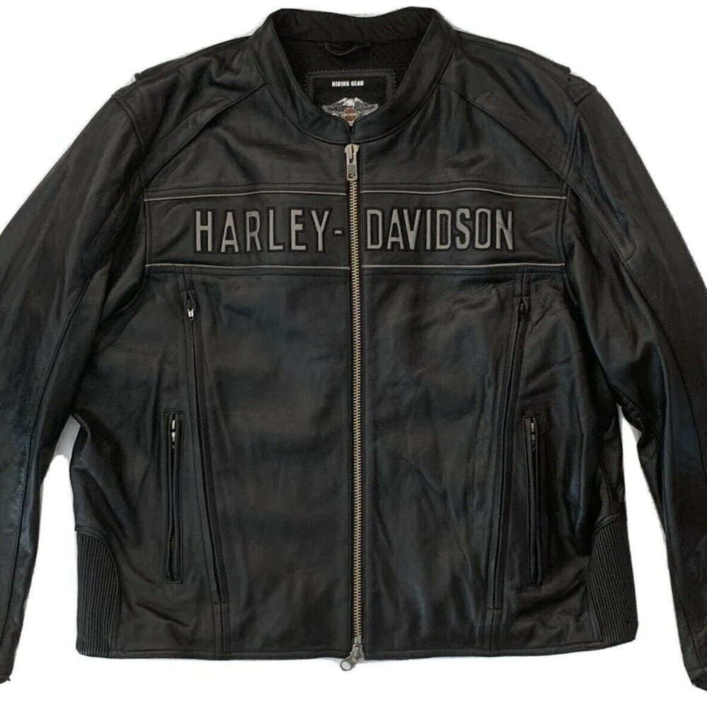 Men's Harley Davidson Reflective Road Warrior 3 in 1 Leather Jacket  Large EUC﻿﻿ - Picture 4 of 6